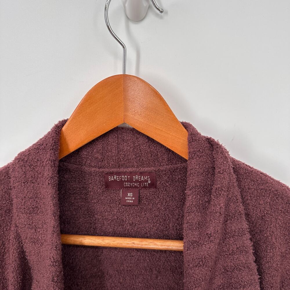 BAREFOOT DREAM Cozy Chic Plum Open Cardigan Sweater // XS - Picture 4 of 8